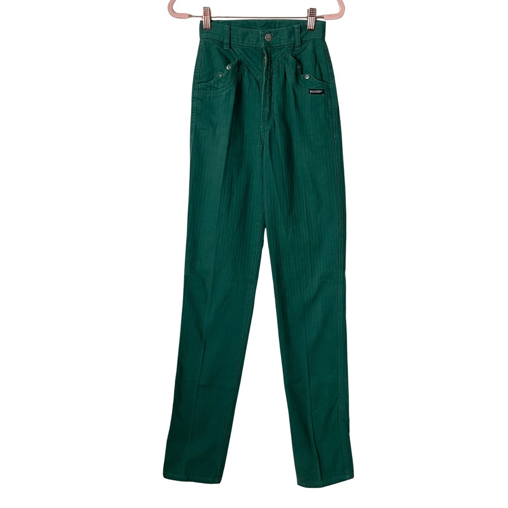 Vintage Rocky Mountain Rockies Bareback High Waist Jeans Cowgirl Rodeo Green 25